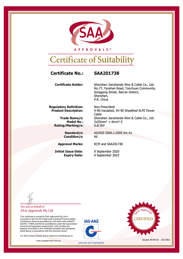 SAA-201738-2 資質(zhì)證書